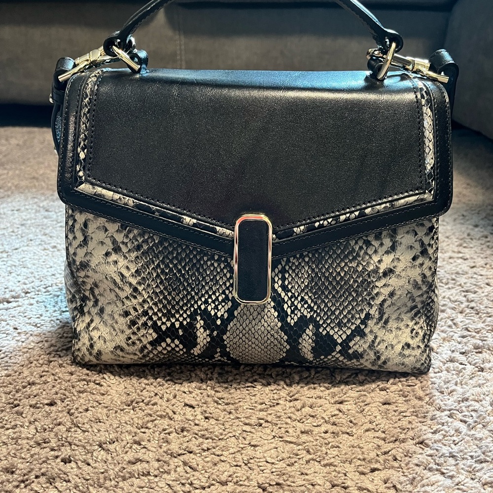 Brahmin Elegant Black and Gray Snakeskin Women's Bag